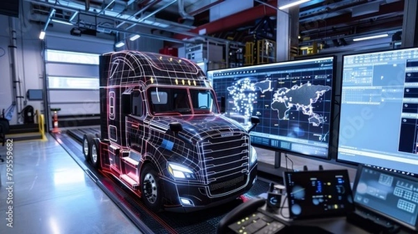 Obraz A truck is shown in a computer simulation