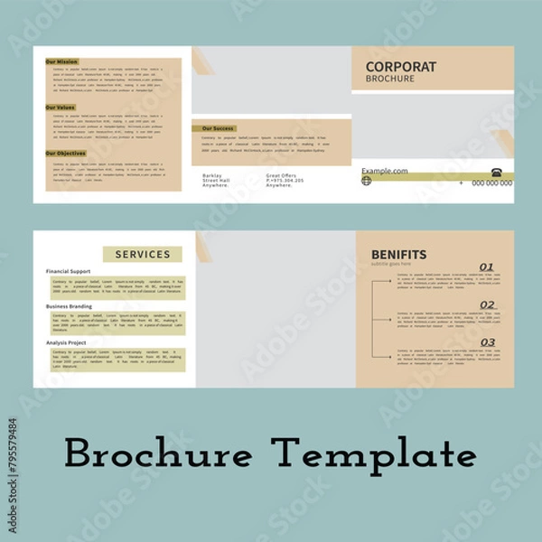 Obraz Corporat Trifold Brochure Template