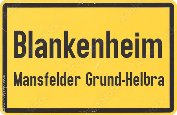 Fototapeta Ortsschild Blankenheim Mansfelder Grund-Helbra