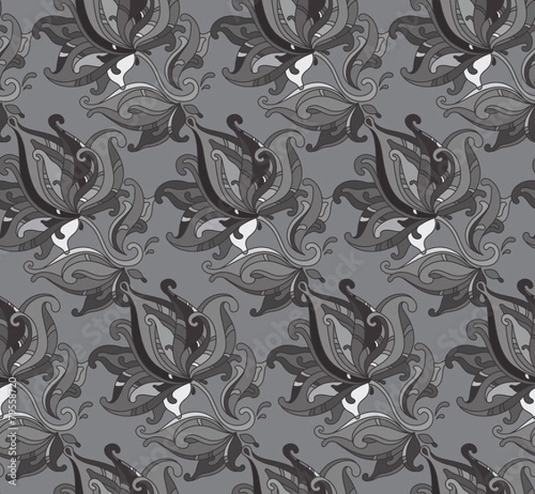 Fototapeta Seamless vector pattern with  floral ornament