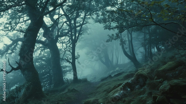 Fototapeta fog in the forest