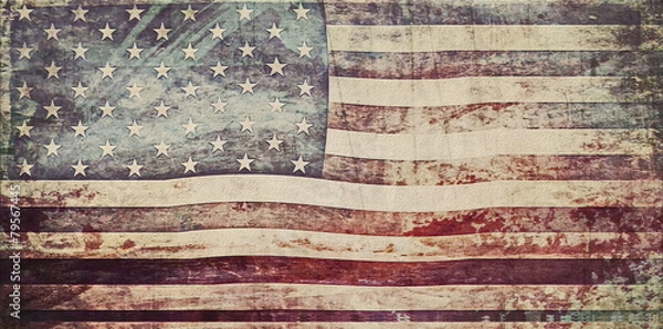 Obraz Old Grunge USA Flag
