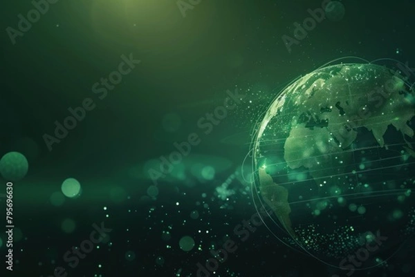 Obraz Abstract background green globe astronomy.