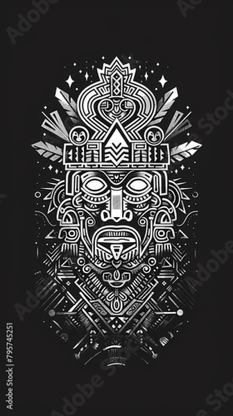 Obraz Inca Warrior Archery Glyph in Circular Frame
Detailed Inca Chieftain Profile Illustration
Traditional Inca Warrior Line Art
