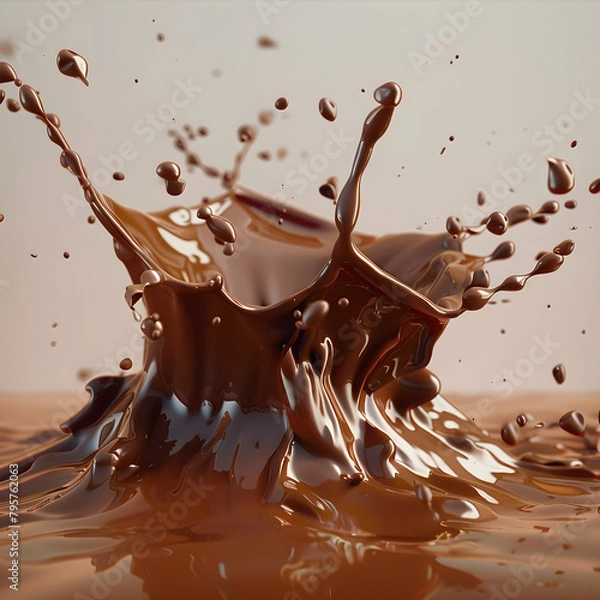 Fototapeta chocolate splash AI generated