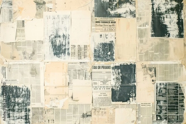 Obraz Scrapbooking ephemera border backgrounds drawing collage.