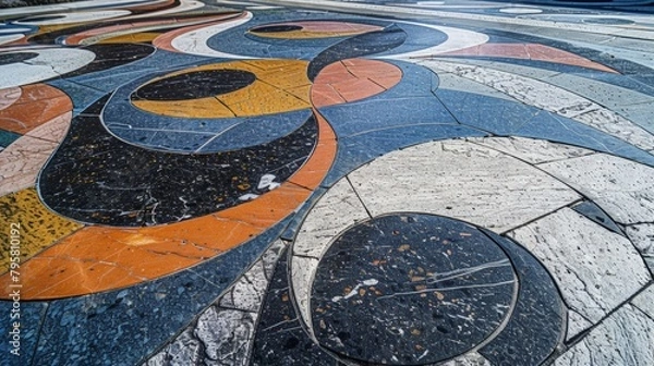 Fototapeta Colorful circular design on the floor