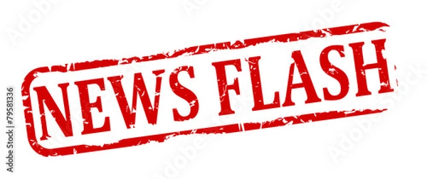 Obraz Damaged red oval stamp nápisem- news flash - vector