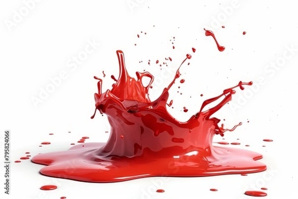 Fototapeta Vibrant red paint splash