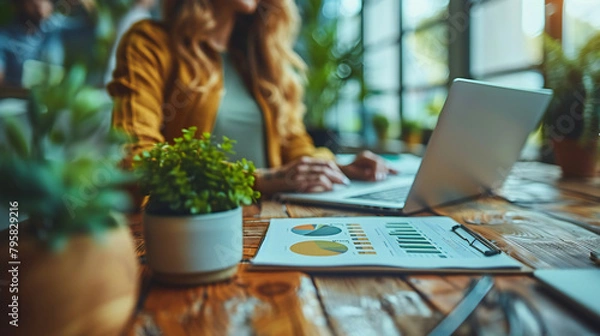 Obraz person working on laptop
