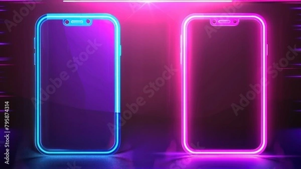 Fototapeta The background versus is neon colored. Concept For Battle, Confrontation Or Fight