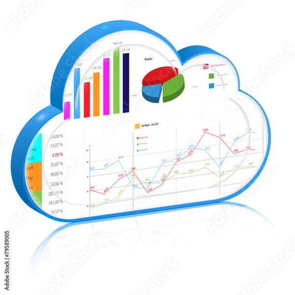 Fototapeta Cloud computing for business process management concept