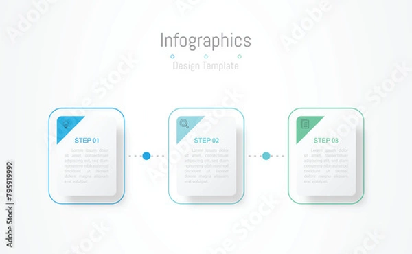 Fototapeta Infographic 3 options design elements for your business data. Vector Illustration.