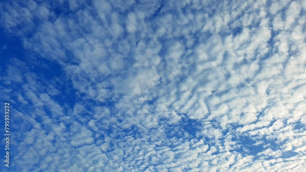 Obraz White heap clouds in the blue sky, Cloud Background, Wallpaper  Sky in Morning