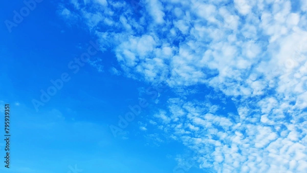 Obraz White heap clouds in the blue sky, Cloud Background, Wallpaper  Sky in Morning