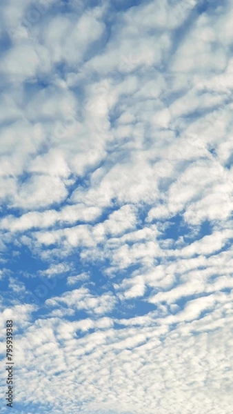 Obraz White heap clouds in the blue sky, Cloud Background, Wallpaper  Sky in Morning