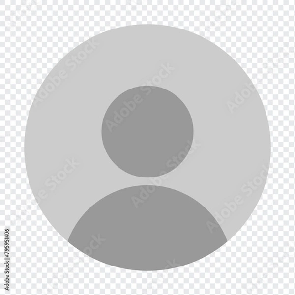 Obraz Vector flat illustration in grayscale. Avatar, user profile, person icon, gender neutral silhouette, profile picture.