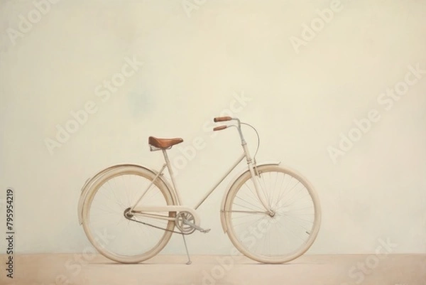 Fototapeta Close up on pale a bicycle transportation vehicle machine