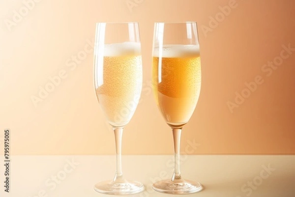 Fototapeta Champagne Bubble Delights: Sparkling Gradient Toasting Shades