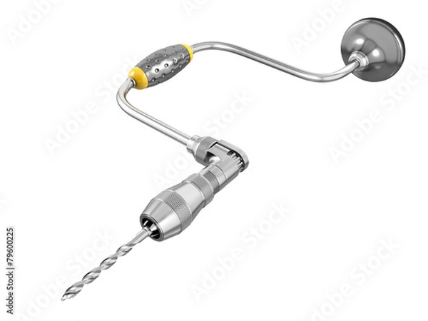 Obraz Old hand drill. 3D isolated