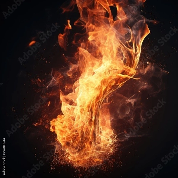 Fototapeta Flame spark bonfire destruction explosion