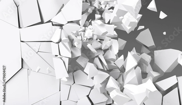 Fototapeta 3d rendering destruction of wall