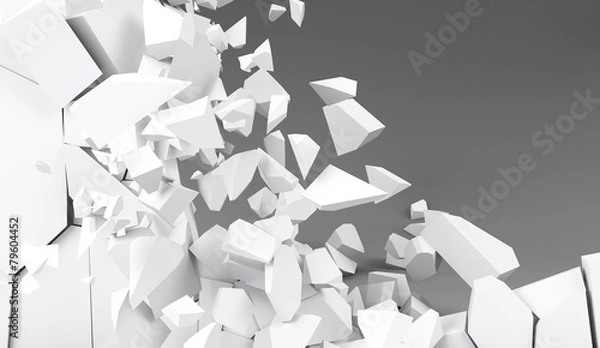 Fototapeta 3d rendering destruction of wall