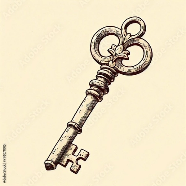 Fototapeta アンティークな鍵のイラスト