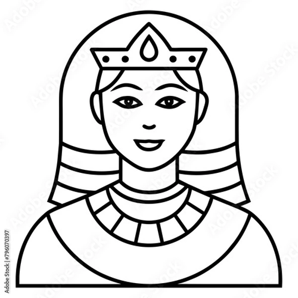 Fototapeta cleopatra-queen-of-egypt-icon foretold - Vector - Vector art - Vector illustration - Vector design - Latest Vector - Ultimate Vector - Premium Vector - Vector pro - Premium illustration