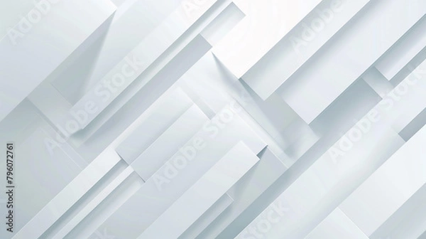 Fototapeta Modern white and light grey square overlapped pattern on background with shadow. white background. Minimal geometric white light background abstract design. Elegant white and grey Background.