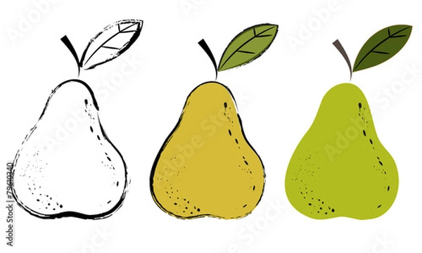 Obraz Three stylized pear