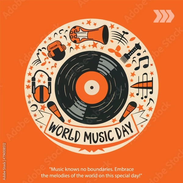 Fototapeta World Music Day Illustration Vector