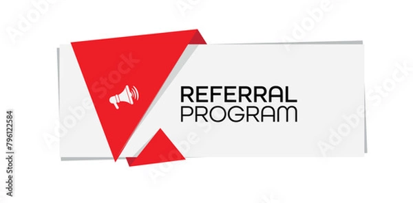 Fototapeta referral program sign on white background	