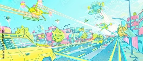 Fototapeta Futuristic cityscape