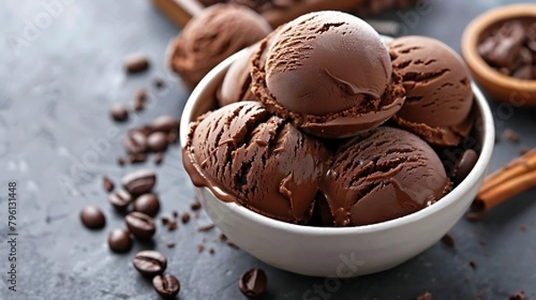 Obraz ball coffee chocolate ice cream in a bowl