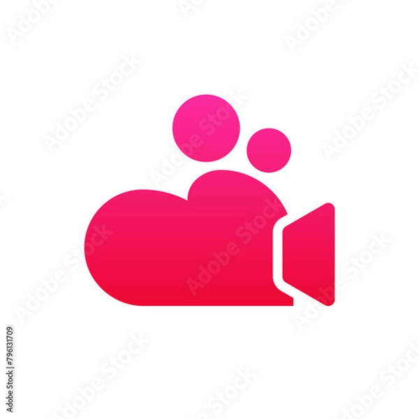 Fototapeta Love cam logo design, this logo is a combination of love and camera with a red color scheme. Good to use for film companies, entertainment industry etc.
