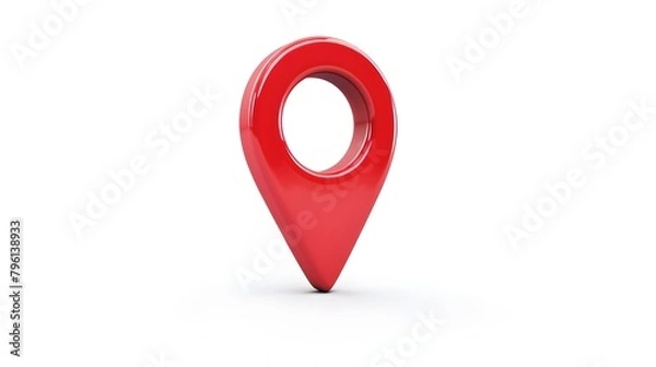 Fototapeta Navigational Search Engine Optimization Maps Red Marker Isolated On White Background (Generative AI)