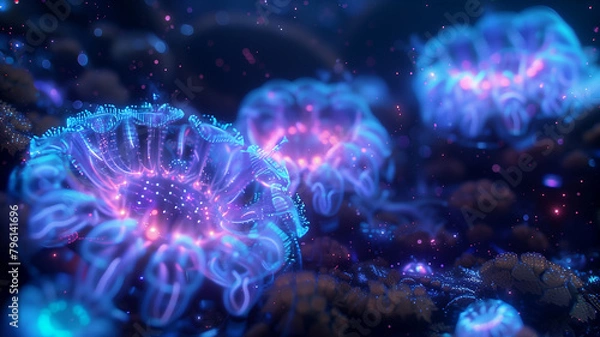 Obraz Close up of Bioluminescent Flowers