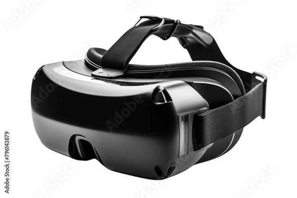 Fototapeta Black VR headset on Transparent Background PNG