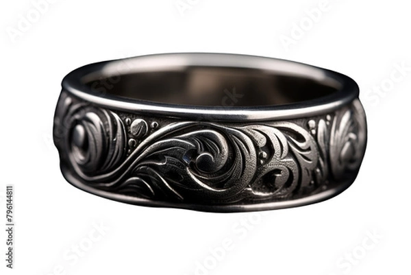 Fototapeta Silver ring design on Transparent Background PN