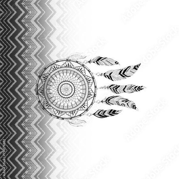 Obraz Textile and digital seamless pattern design black and white background
