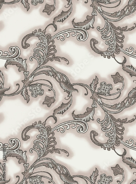 Obraz Textile and digital seamless pattern floral design