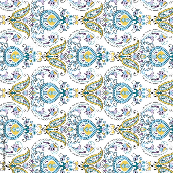 Fototapeta Textile and digital seamless pattern floral design