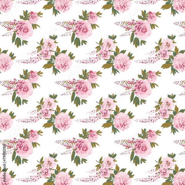 Fototapeta Textile and digital seamless pattern floral design