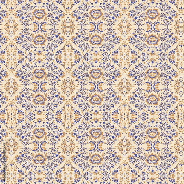 Obraz Textile and digital seamless pattern geometric design