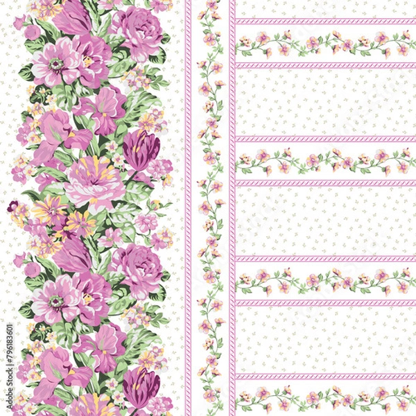Fototapeta Textile and digital seamless pattern seamless design 