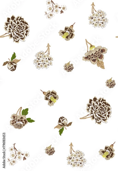 Fototapeta Textile and digital seamless pattern design 