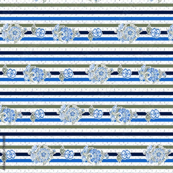 Obraz Textile and digital seamless pattern geometric design