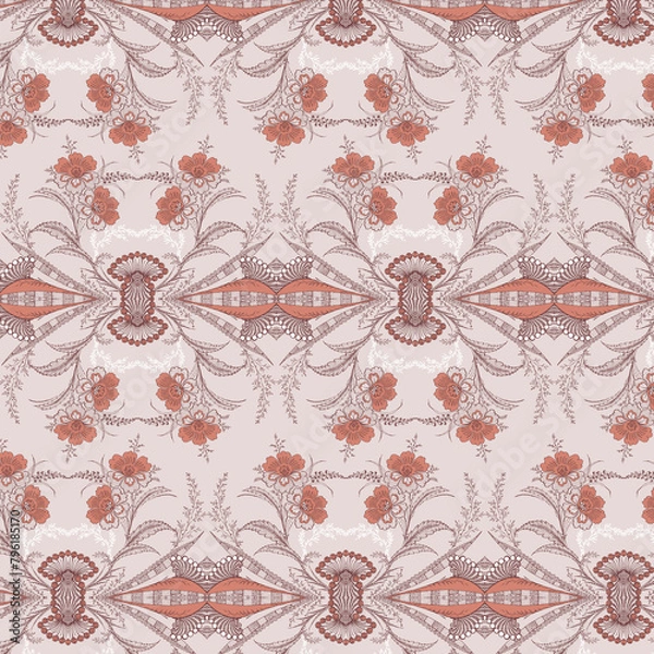 Obraz Textile and digital seamless pattern geometric design