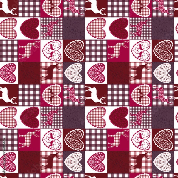 Obraz Textile and digital seamless pattern geometric design
